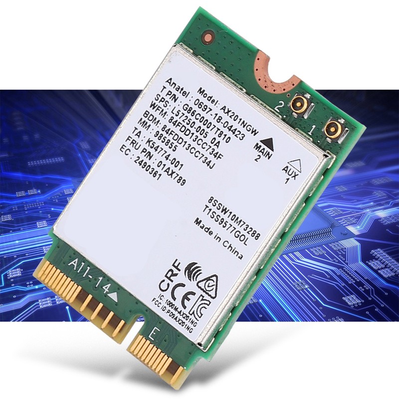Network Card for Intel AX201NGW WIFI 6 Gigabit 2400M M.2.CNVio2