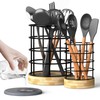 hardcometrue 2Pcs Utensil Holder for Kitchen Counter,Cooking Utensil Holder Organizer