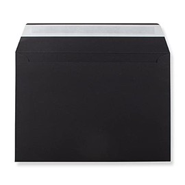 C5 Coloured envelopes for A5 Greeting Cards Christmas Cards Wedding Invitation Crafts 162x229mm- Pack of 30 envelopes (Black Peel and Seal)