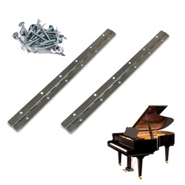 2 Pieces Piano Band Stainless Steel Hinge Bar Hinge Hinge Piano Hinge Bar Hinge with 24 Screws for Pianos Cabinet Doors Boat Slopes 300 x 25 x 0.6 mm