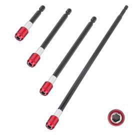 4pcs Drill Bit Extension Set, 1/4 Inch Hex Shank Magnetic Bit Holder for Impact Driver Cordless Drill Electric Screwdriver (2/4/6/12 Inch)
