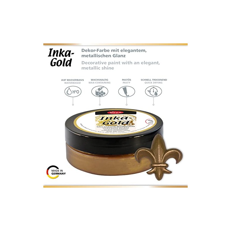 Viva Decor Inka Gold Gilding Wax2.3 oz (Golden Brown) -