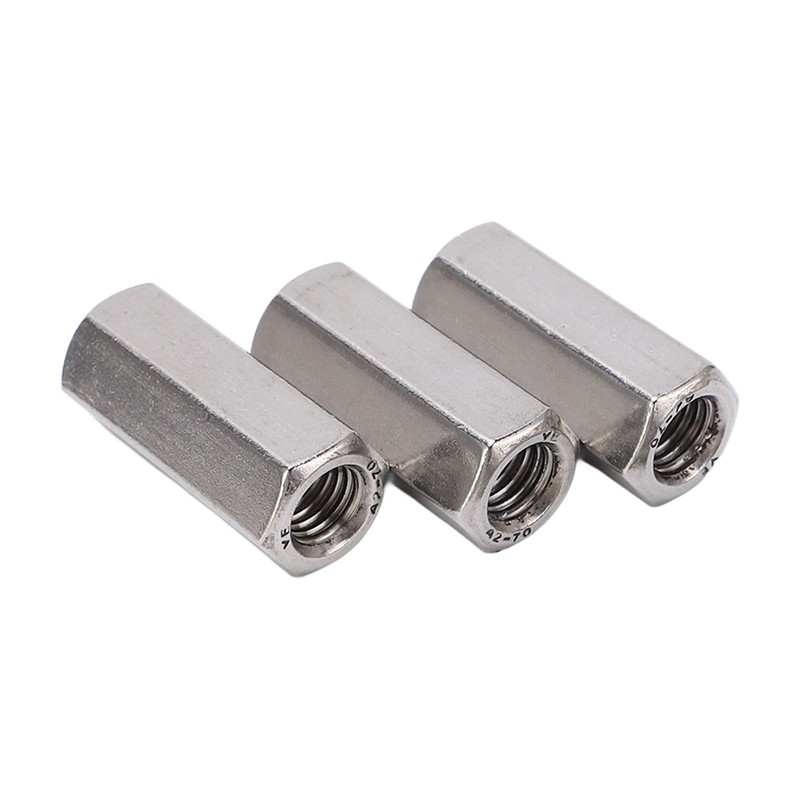 5Pcs Coupling Nut Hex Stainless Steel Anti Corrosion M12 Connector