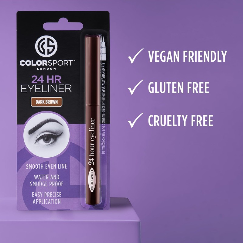 Colorsport 24 HR Eyeliner Brown – Easy-To-Use Precision Nib, Smudge-Proof,