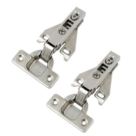 Probrico 1 Pair（2 Pack） Kitchen Cabinet Hinges for Face Frame Cabinet, Concealed Cabinet Hinges Brushed Satin Nickel with Mounting Screws