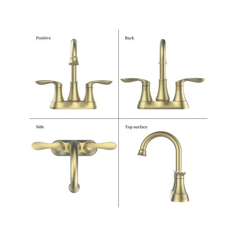Bathroom Faucet Accessories 4 Inch Vani Brushed Gold 360 Degree