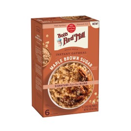 Bob's Red Mill Instant Oatmeal Packets, Maple Brown Sugar, 6 Packets Total (1 Box/6 Packets per Box), Non-GMO, Gluten Free, Whole Grain