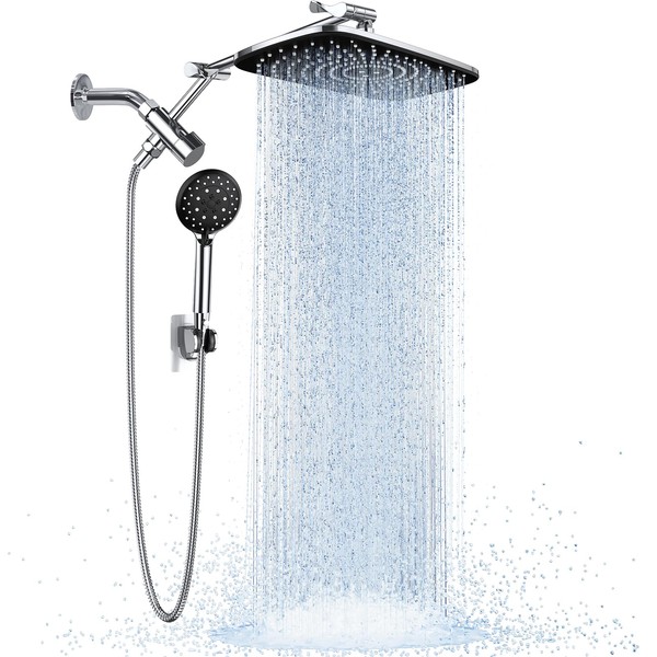 Veken Wide Rain Shower Head with 6 Modes Handheld Water