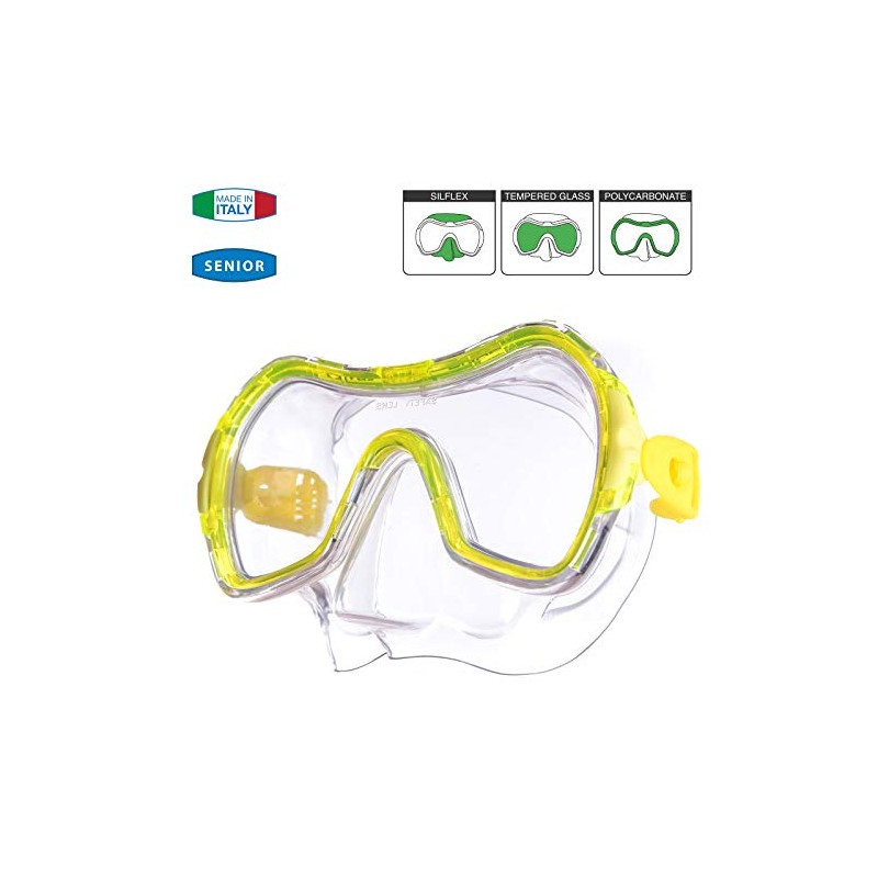 Salvas Drop SR Mens Diving Mask - L, Yellow (Transparent/Transparent