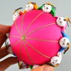 RIMOBUL Oriental Needle Pin Cushion with 10 Kids - Magenta