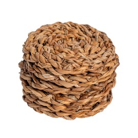 Argon Tableware Round Coasters - 10cm - Pack of 6 - Woven Seagrass Bar Drink Mat Table Protector Coasters for Kitchen, Home, Bar, Restaurant, Weddings, Events