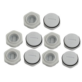 sourcing map GLW-M20G Nylon Male Thread Cable Gland End Cap Cover Grey Pack of 10