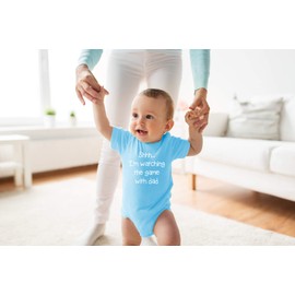 Shh. I'm Watching The Game with Dad - Body para bebé de una sola pieza, Azul claro, 6 meses