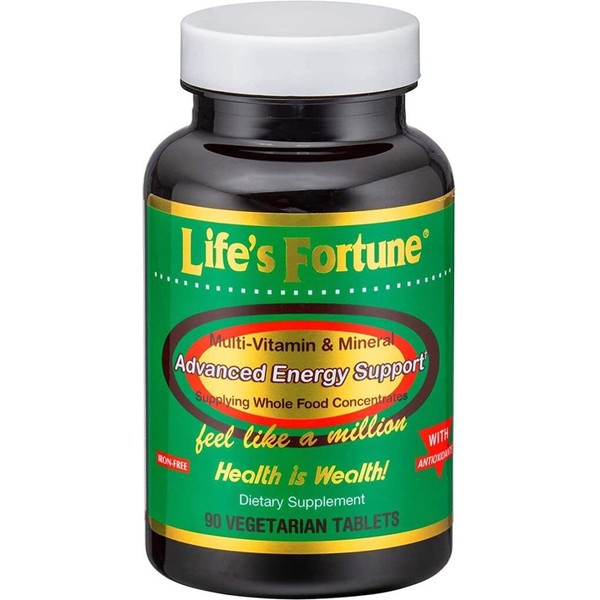Life's Fortune Multi-Vitamin & Mineral All Natural Energy Source Supplying Whole Food Concentrates - 90 Tabs
