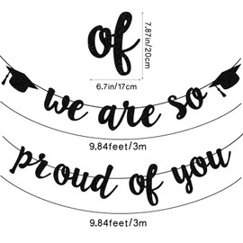 TAOVEN Banner for Graduation Party/Grad Party Decorations- We are So Proud of You (Black)