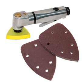 YINETTECH Pack of 80 Mouse Detail Sandpaper Palm Mouse Sanding Pads 140 x 98 mm 6-Hole Velcro Triangle Sandpaper 40/60/80/100/120/180/240/320/400/800 Grit