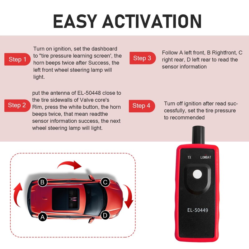 DACIRTY Ford EL-50449 TPMS Tire Pressure Reset, One-touch Operation TMPS