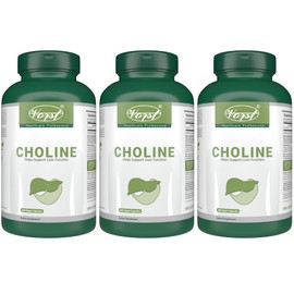 VORST Choline Bitartrate 410mg Per Serving 3 X 180 Vegan Capsules | Supplement for Liver Health | Fatty Liver & Brain Supplement | Powder Pills | 3 Bottles