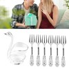 Coffee Spoon Holder Elegant Swan Shaped Alloy Mirror Polish Rich