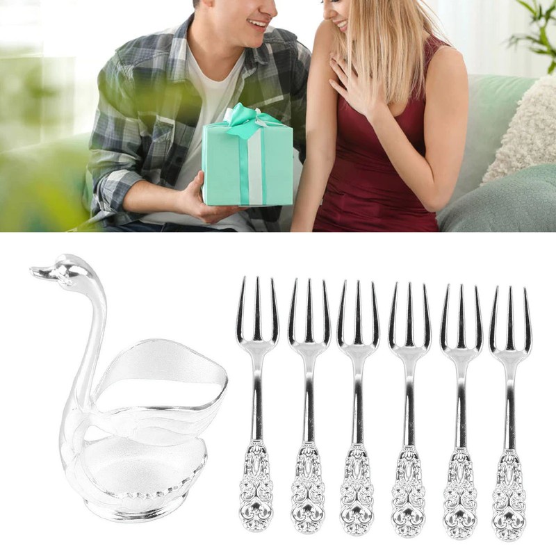 Coffee Spoon Holder Elegant Swan Shaped Alloy Mirror Polish Rich