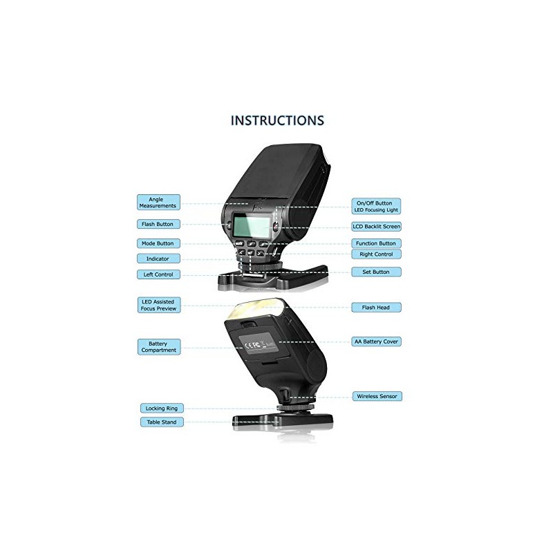 Bounce, Swivel Head Compact Flash Compatible with Nikon D850 (i-TTL