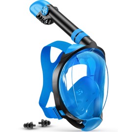 Mifanstech Full Face Snorkel Mask for Adults, Anti-Fog Snorkeling Mask with Camera Mount, Upgrade Dry Top Breathing System & 180° Panoramic View Anti-Leak Diving Mask for Adults Youth