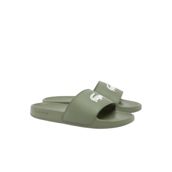 Lacoste Men's Serve Slide 0.0, Green & White Croc, 11