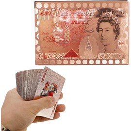 Mr. Gadget's Solutions Pound Playing Cards PVC Poker Waterproof Plastic Playing Cards Set Classic Magic Tricks Tool - Rose Gold Plated