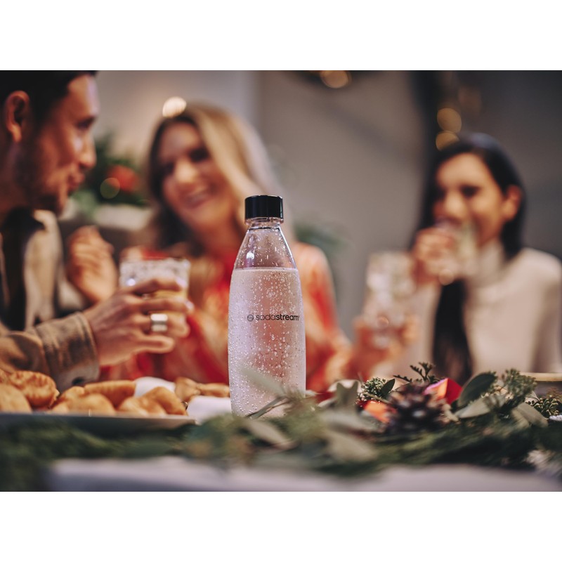 SodaStream 1L Classic DWS Carbonating Bottle Black (twinpack), Pack of