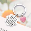 Fmekosdz Cross Charm Gifts Proverbs 3:5-6 Keychain Birthday Keychain For