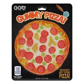 Giant Gummy Pizza - Five Fruity Flavors, Offered in Two Classic Styles for Ultimate Enjoyment, Directly from GGB Candies' Culinary Creations! (Round Pizza, 16 Ounce)
