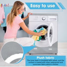 Ericlin 2-Pack Washer and Dryer Covers: Waterproof and Dustproof. Features a zipper design for easy use. Fits most front-loading machines.(Silve)