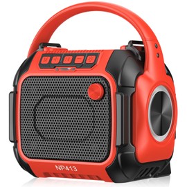 Portable Bluetooth Speaker Compatible for Milwaukee 18V with FM Radio,Bluetooth 5.3,Aux Port Supported,TF-Card Input,USB & Type-C Charging, Cordless Speaker for Home Outdoor Party Work No Battery