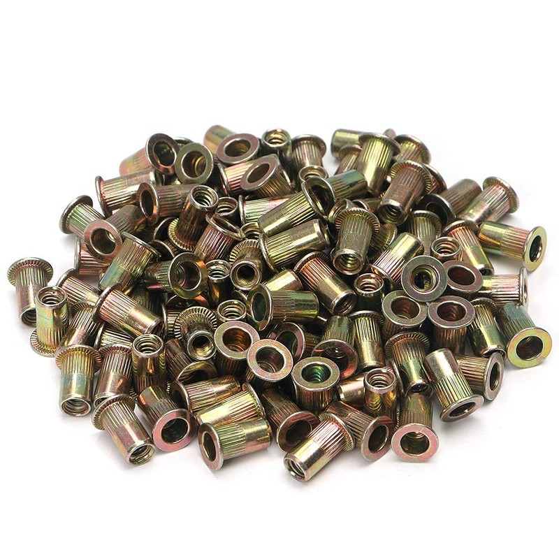 100pcs Carbon Steel Metric M5 Rivet Nuts Threaded Rivet Insert