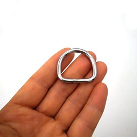 JY-MARINE Stainless Steel 316 Welded Strong D Shape Rings D Ring Metal Heavy Duty for Dog Collars Harnesses Fabric Paracord DIY Strap Webbing Craft Smooth Rust Proof-4 Pack (4X25X22)