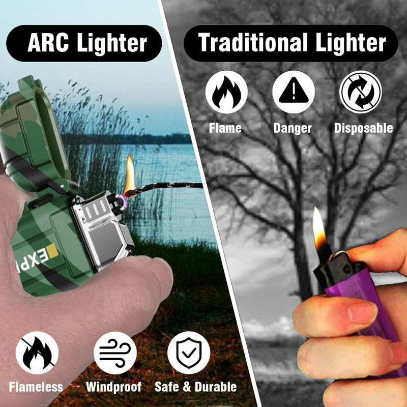 Waterproof Electric Lighter with 360°Flexible Long Neck, Outdoor Windproof Arc