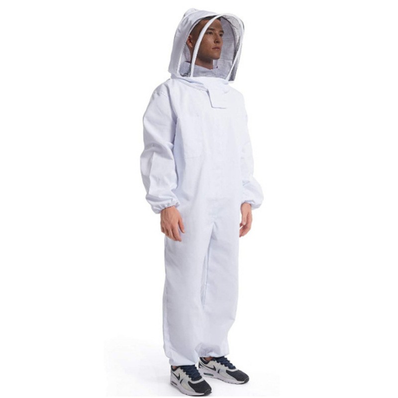 Professional Bee Suit Comfortable Breathable White Double Side Large Pocket