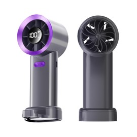 boraynarce Portable Handheld Turbo Fan, High Speed(1-100) Adjustable Desktop Mini, 4000mAh Battery Rechargeable with Digital Display,Personal for Travel/Camping/Outdoor/Home/Office. (Gray)