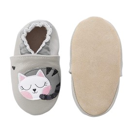 Baby Moccasins Soft Leather Toddler First Walker Shoes (5.5 M US Toddler, Kitty)