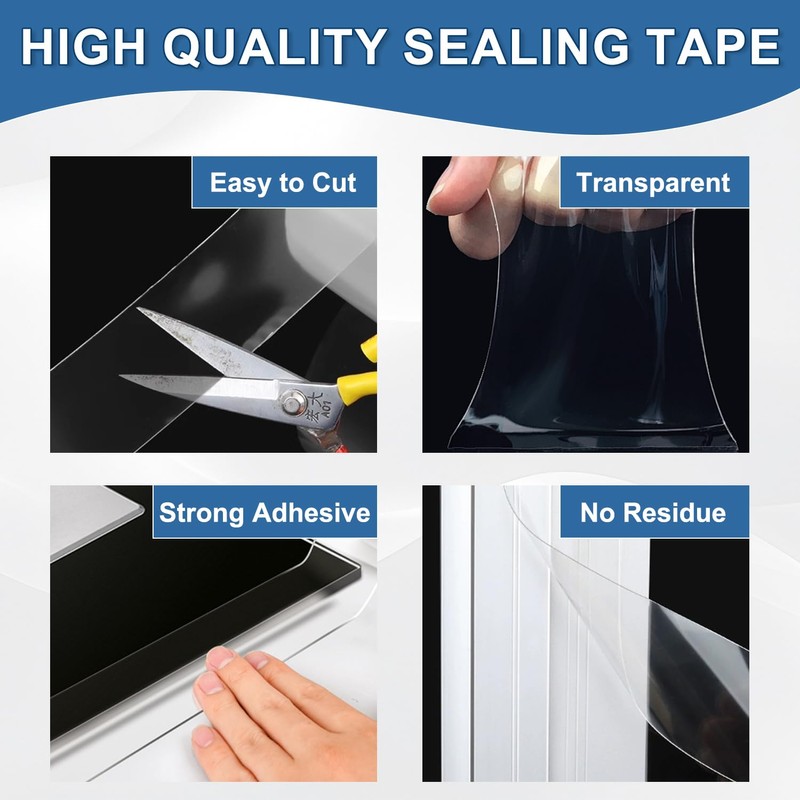 Transparent Window Weather Sealing Tape 2IN x 33 FT Draft