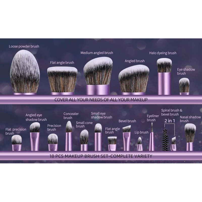 Juego De Brochas De Maquillaje Profesional Bolgie, 22 Piezas