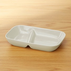 Belle Maison Divider Plate, Deep, Easy to Scoop, Partition Plate, Made in Japan, White