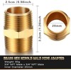 2 Pieces Brass Pipe Fitting 3/4 x 3/4 Inch NPT