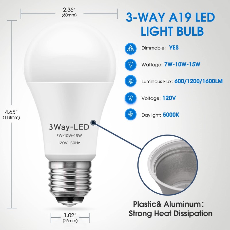 Briignite LED Light Bulbs, 𝟑𝐖𝐚𝐲 𝐋𝐄𝐃 𝐋𝐢𝐠𝐡𝐭 𝐁𝐮𝐥𝐛𝐬 50 100