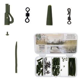 Zite Fishing Terminal Carp Tackle Set - Safety Lead Clip Rig Carp Assembly Accessories Assortment - Safety Clips Tubes Swivels & More in Box