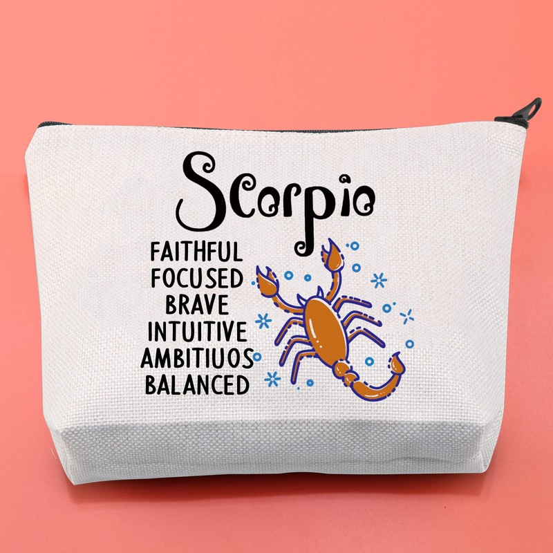 BLUPARK Zodiac Sign Cosmetic Bag Horoscope Makeup Bag 12 Constellation
