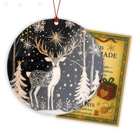 Reindeer Christmas Ornaments 2025, Scandinavian Christmas Decor Ornament, Hanging Indoor Reindeer Christmas Decoration, Elegant Holiday Ornaments, Christmas Ornament Gifts for Friends, Family