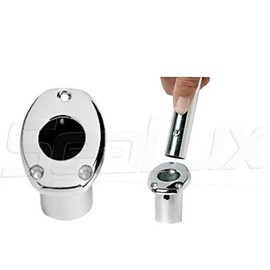 SeaLux Flush Mount Recessed 1" (Dia.) Flag Staff Pole Angled Socket/Base Polished 316 Stainless Steel (Socket Only)