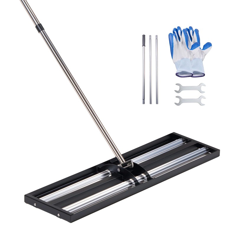 VEVOR Updated Lawn Leveling Rake with Roller, 36" x 10"