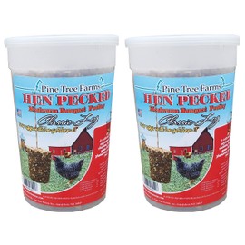 Pine Tree Farms 2 Pack of Hen Pecked Mealworm Banquet Poultry Classic Logs, 28 Ounces Each, Natural Food Supplement for Chickens and Other Fowl